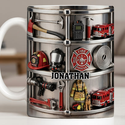 Fire Rescue Themed Personalized Coffee Mug - Personalized Custom Coffee Mug - FIF050_MG