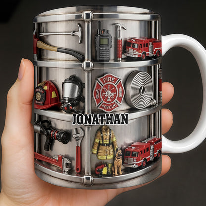 Fire Rescue Themed Personalized Coffee Mug - Personalized Custom Coffee Mug - FIF050_MG