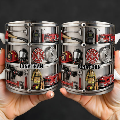 Fire Rescue Themed Personalized Coffee Mug - Personalized Custom Coffee Mug - FIF050_MG