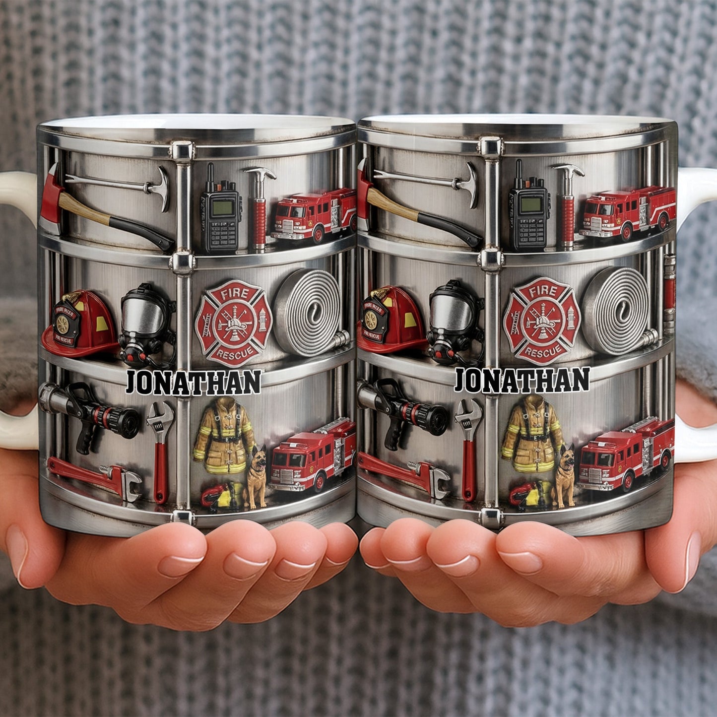 Fire Rescue Themed Personalized Coffee Mug - Personalized Custom Coffee Mug - FIF050_MG
