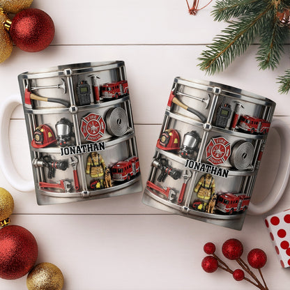 Fire Rescue Themed Personalized Coffee Mug - Personalized Custom Coffee Mug - FIF050_MG