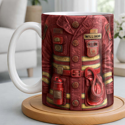 Celebrate Your Heroism With Customizable Firefighter Gear - Personalized Custom Coffee Mug - FIF059_MG