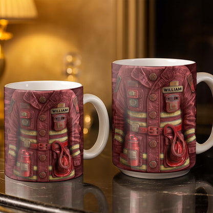 Celebrate Your Heroism With Customizable Firefighter Gear - Personalized Custom Coffee Mug - FIF059_MG