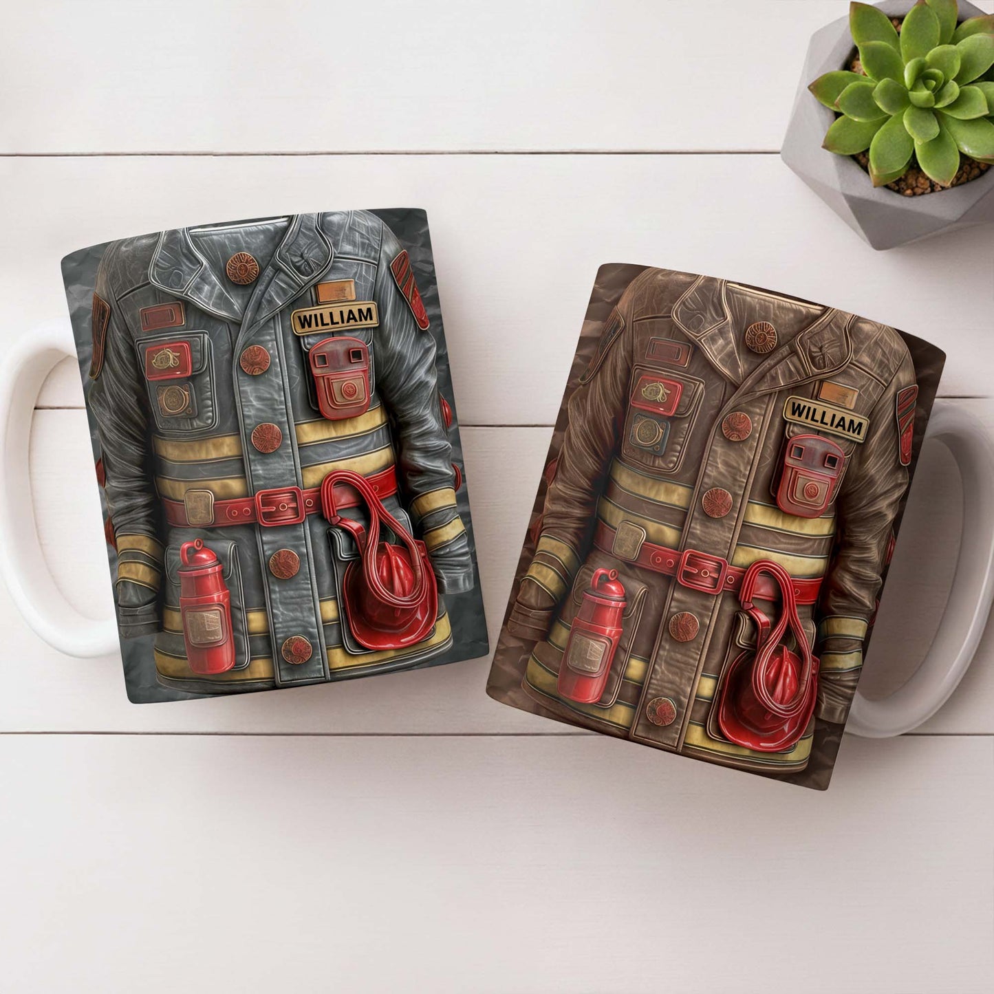 Celebrate Your Heroism With Customizable Firefighter Gear - Personalized Custom Coffee Mug - FIF059_MG