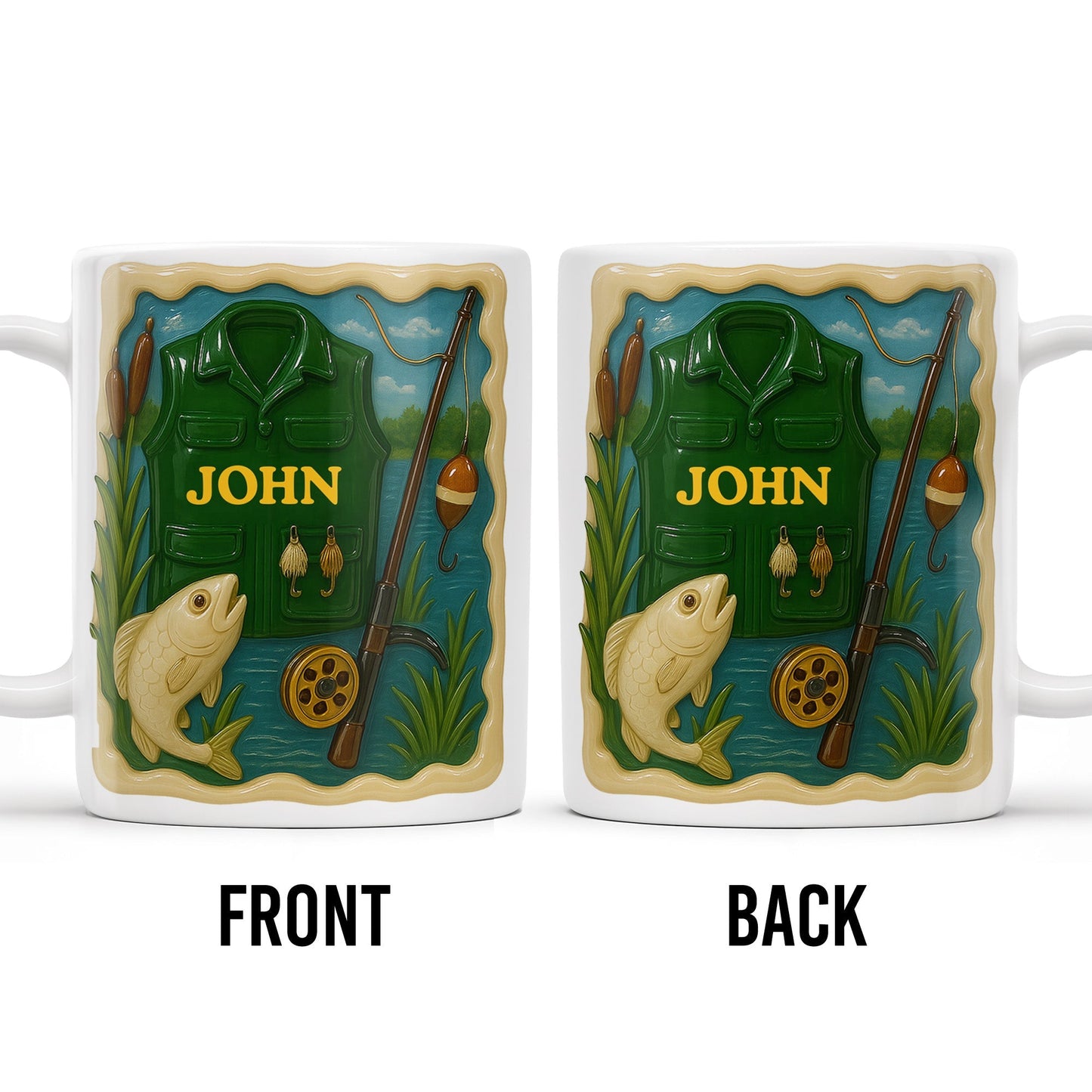 Personalized Custom Coffee Mug For Fishing Enthusiasts - Personalized Custom Coffee Mug - FISH001_MG