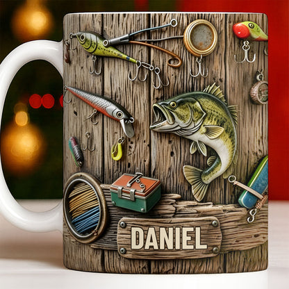 Celebrate Your Love for Fishing with Iconic Angling Gear - Personalized Custom Coffee Mug - FISH017_MG