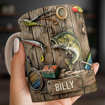 Celebrate Your Love for Fishing with Iconic Angling Gear - Personalized Custom Coffee Mug - FISH017_MG