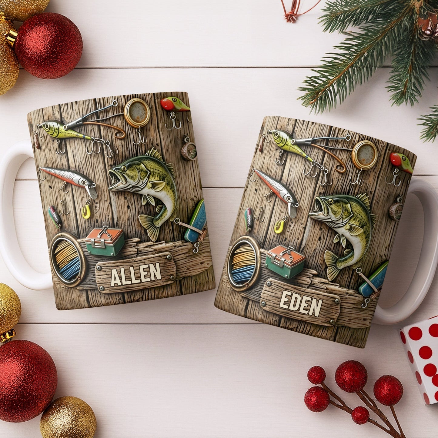 Celebrate Your Love for Fishing with Iconic Angling Gear - Personalized Custom Coffee Mug - FISH017_MG