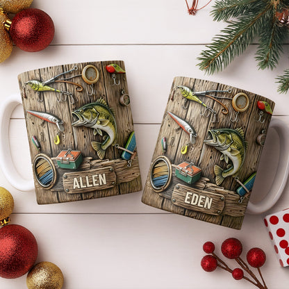 Celebrate Your Love for Fishing with Iconic Angling Gear - Personalized Custom Coffee Mug - FISH017_MG