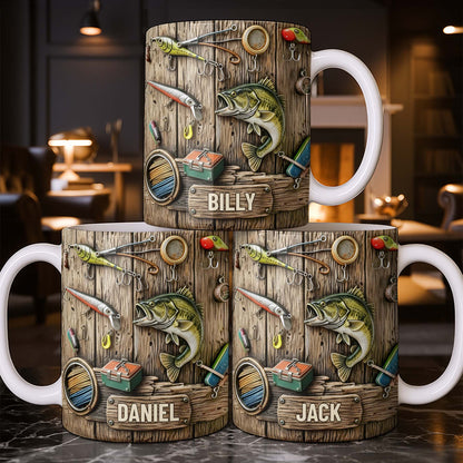 Celebrate Your Love for Fishing with Iconic Angling Gear - Personalized Custom Coffee Mug - FISH017_MG