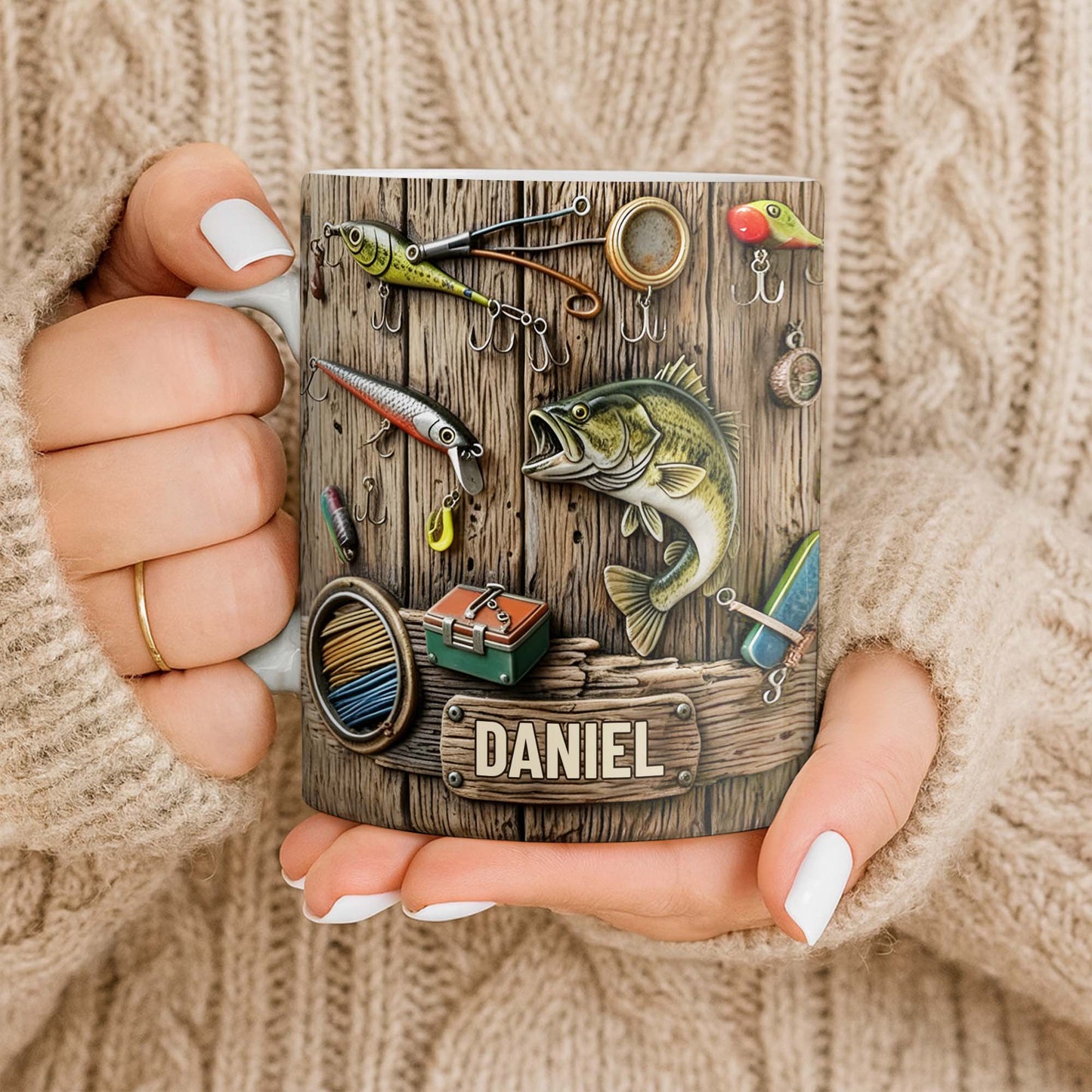 Celebrate Your Love for Fishing with Iconic Angling Gear - Personalized Custom Coffee Mug - FISH017_MG