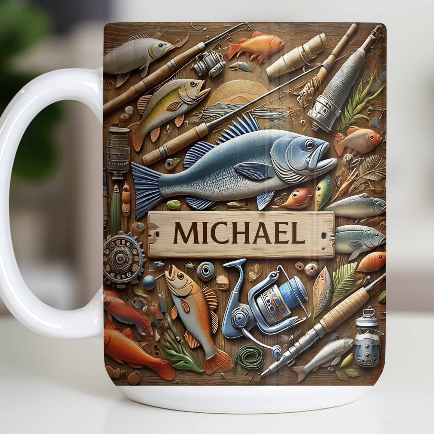 Personalized Mug For Fishing Enthusiasts - Personalized Custom Coffee Mug - FISH019_MG