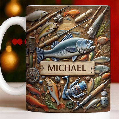 Personalized Mug For Fishing Enthusiasts - Personalized Custom Coffee Mug - FISH019_MG