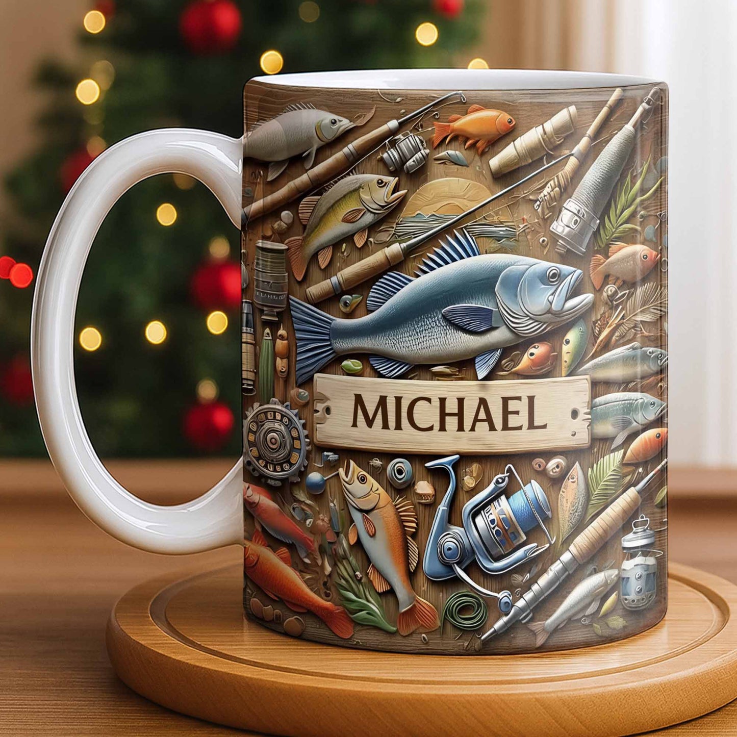 Personalized Mug For Fishing Enthusiasts - Personalized Custom Coffee Mug - FISH019_MG