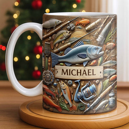 Personalized Mug For Fishing Enthusiasts - Personalized Custom Coffee Mug - FISH019_MG