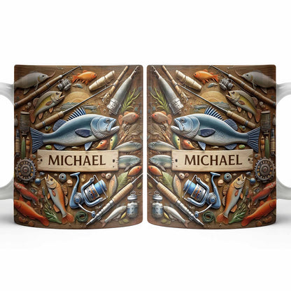 Personalized Mug For Fishing Enthusiasts - Personalized Custom Coffee Mug - FISH019_MG