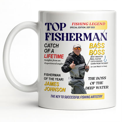 Top Fisherman, Catch Of A Lifetime, Insights From An Experienced Angler - Personalized Custom Coffee Mug - FISH020_MG