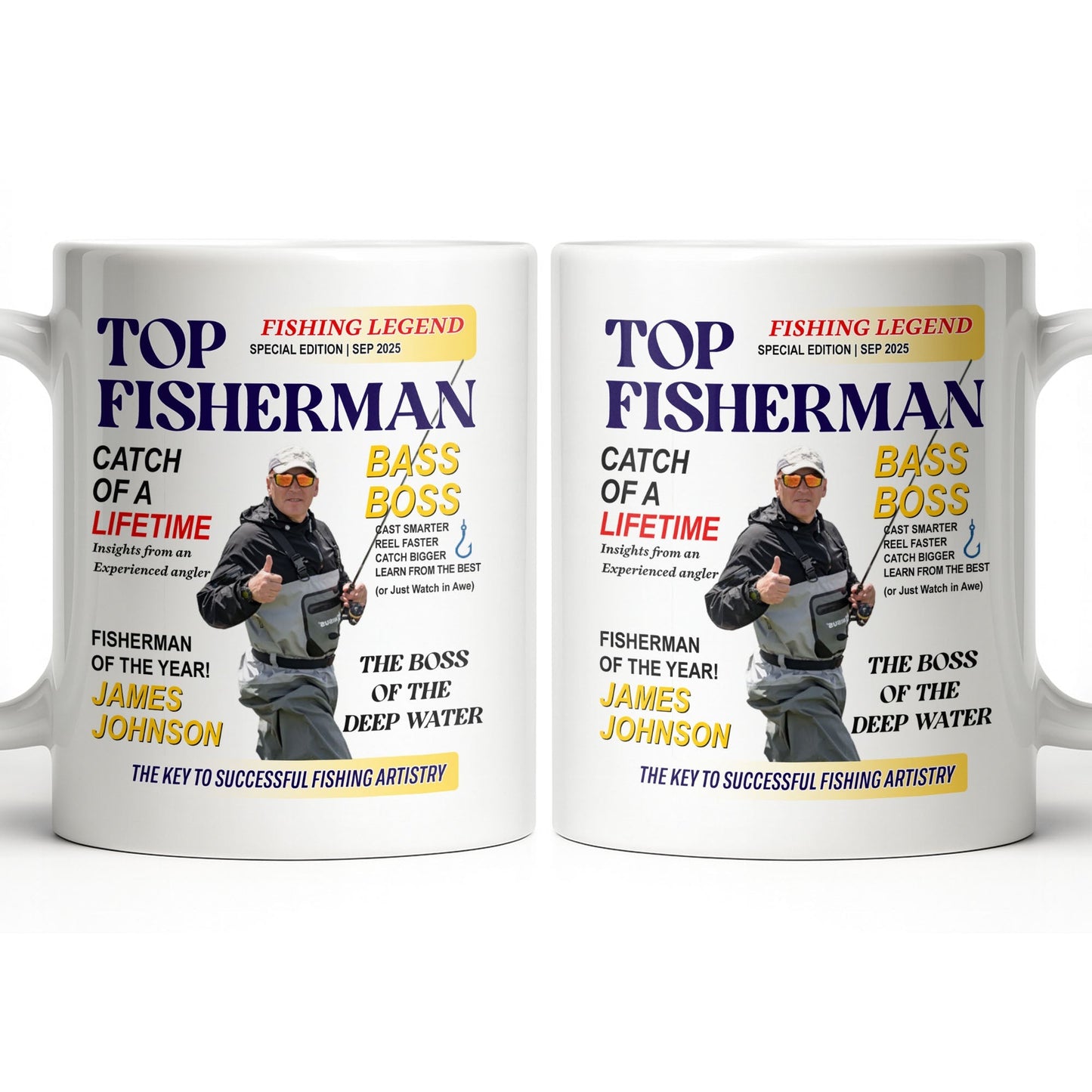 Top Fisherman, Catch Of A Lifetime, Insights From An Experienced Angler - Personalized Custom Coffee Mug - FISH020_MG