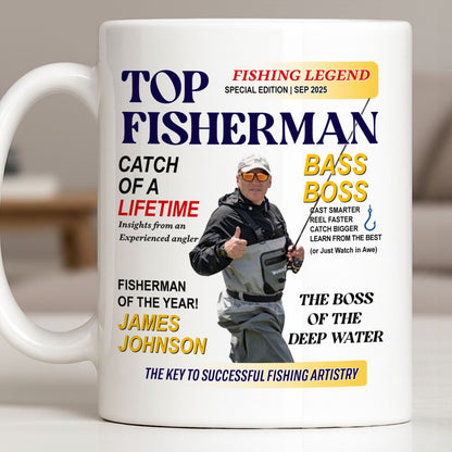 Top Fisherman, Catch Of A Lifetime, Insights From An Experienced Angler - Personalized Custom Coffee Mug - FISH020_MG