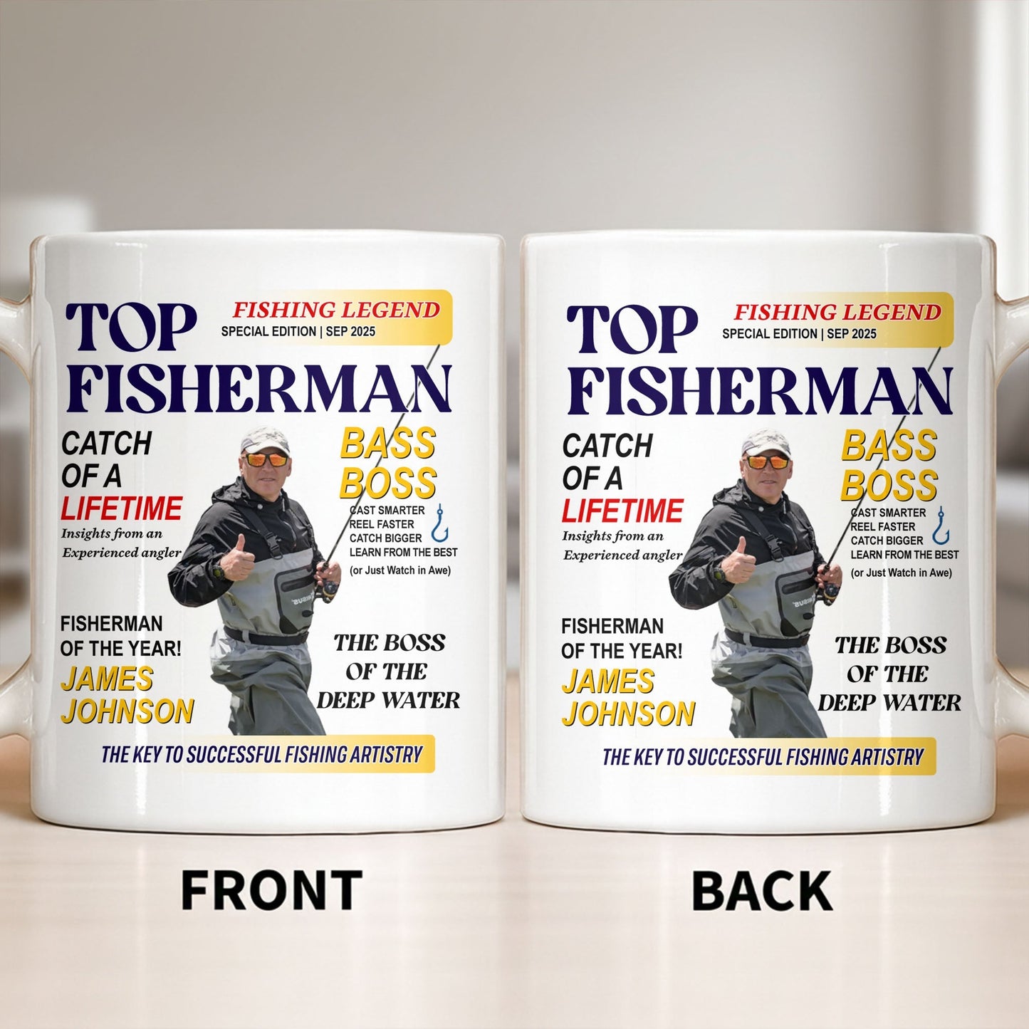 Top Fisherman, Catch Of A Lifetime, Insights From An Experienced Angler - Personalized Custom Coffee Mug - FISH020_MG