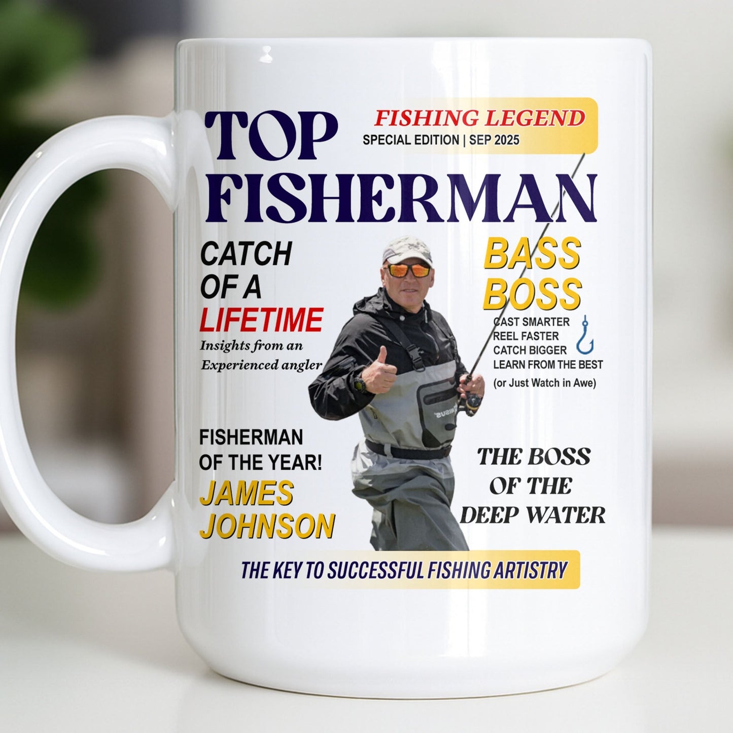 Top Fisherman, Catch Of A Lifetime, Insights From An Experienced Angler - Personalized Custom Coffee Mug - FISH020_MG