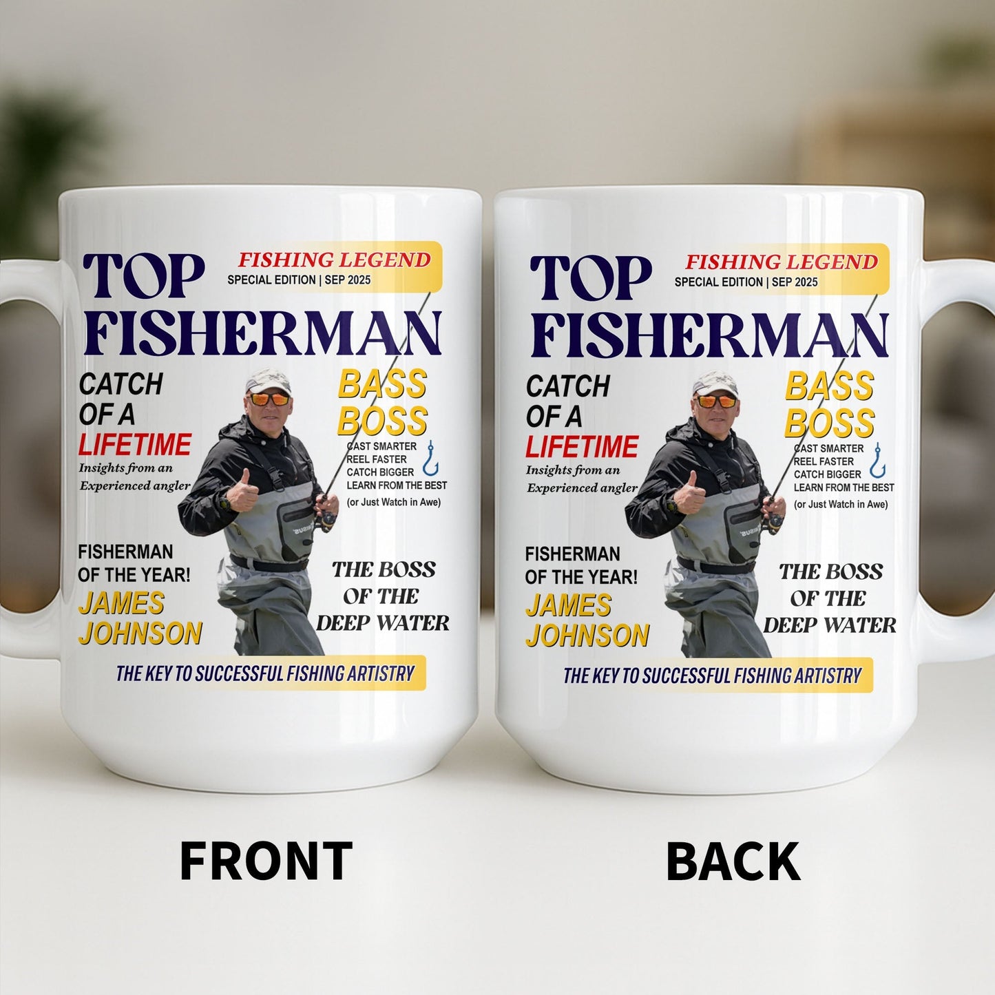 Top Fisherman, Catch Of A Lifetime, Insights From An Experienced Angler - Personalized Custom Coffee Mug - FISH020_MG
