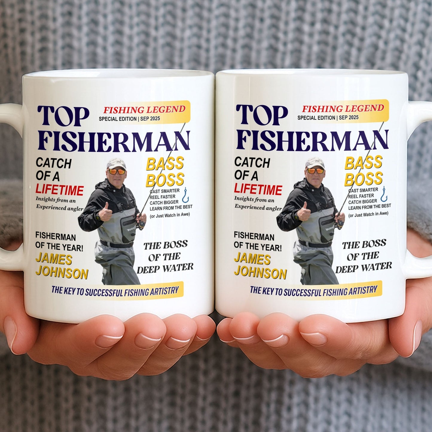 Top Fisherman, Catch Of A Lifetime, Insights From An Experienced Angler - Personalized Custom Coffee Mug - FISH020_MG