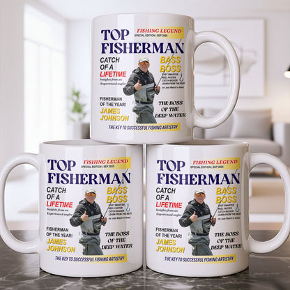 Top Fisherman, Catch Of A Lifetime, Insights From An Experienced Angler - Personalized Custom Coffee Mug - FISH020_MG