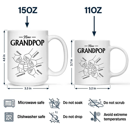 First Dad Now Grandpa - Personalized Mug