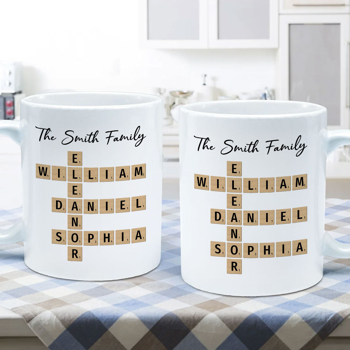 Custom Text Create Your Own Crossword Puzzle Gift For Family Friends Personalized Mug