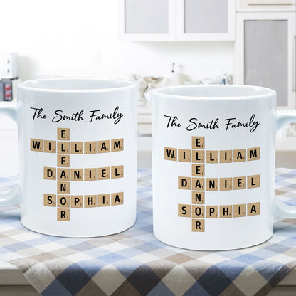 Custom Text Create Your Own Crossword Puzzle Gift For Family Friends Personalized Mug