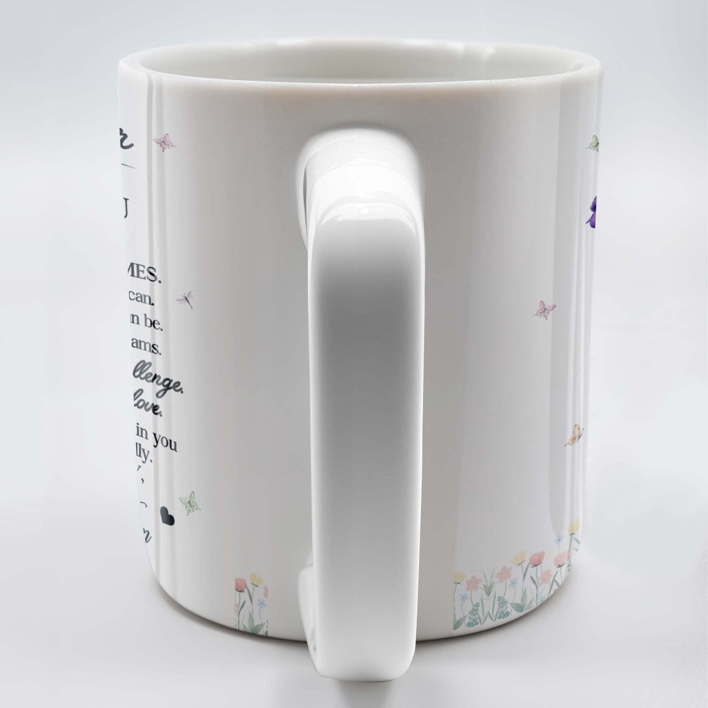 To My Daughter with Pansy Flower and Butterflies - Personalized Custom Coffee Mug - FM006_MG