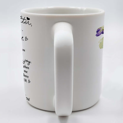 Love Message For Granddaughter With Pansy Flower And Heart - Personalized Custom Coffee Mug - FM028_MG