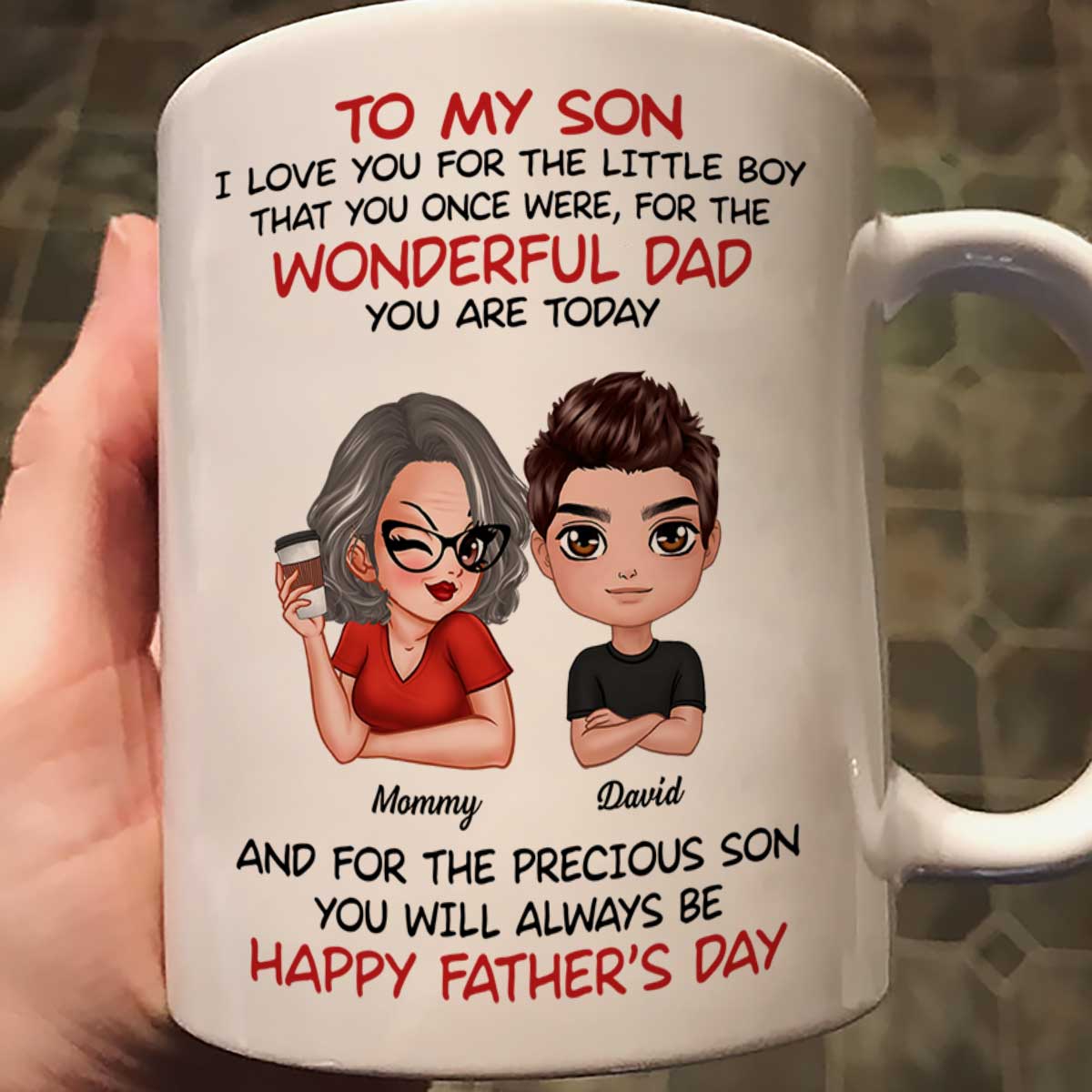 Doll To My Son From Dad Mom Happy Father's Day Personalized Mug