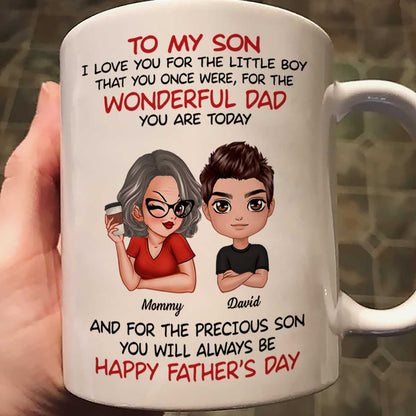 Doll To My Son From Dad Mom Happy Father's Day Personalized Mug