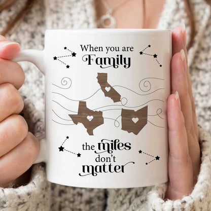 Long Distance Family Friends Siblings Sisters Besties Personalized Mug, Togetherness Christmas Gift, Birthday Gift, Gift For Loved Ones Far Away