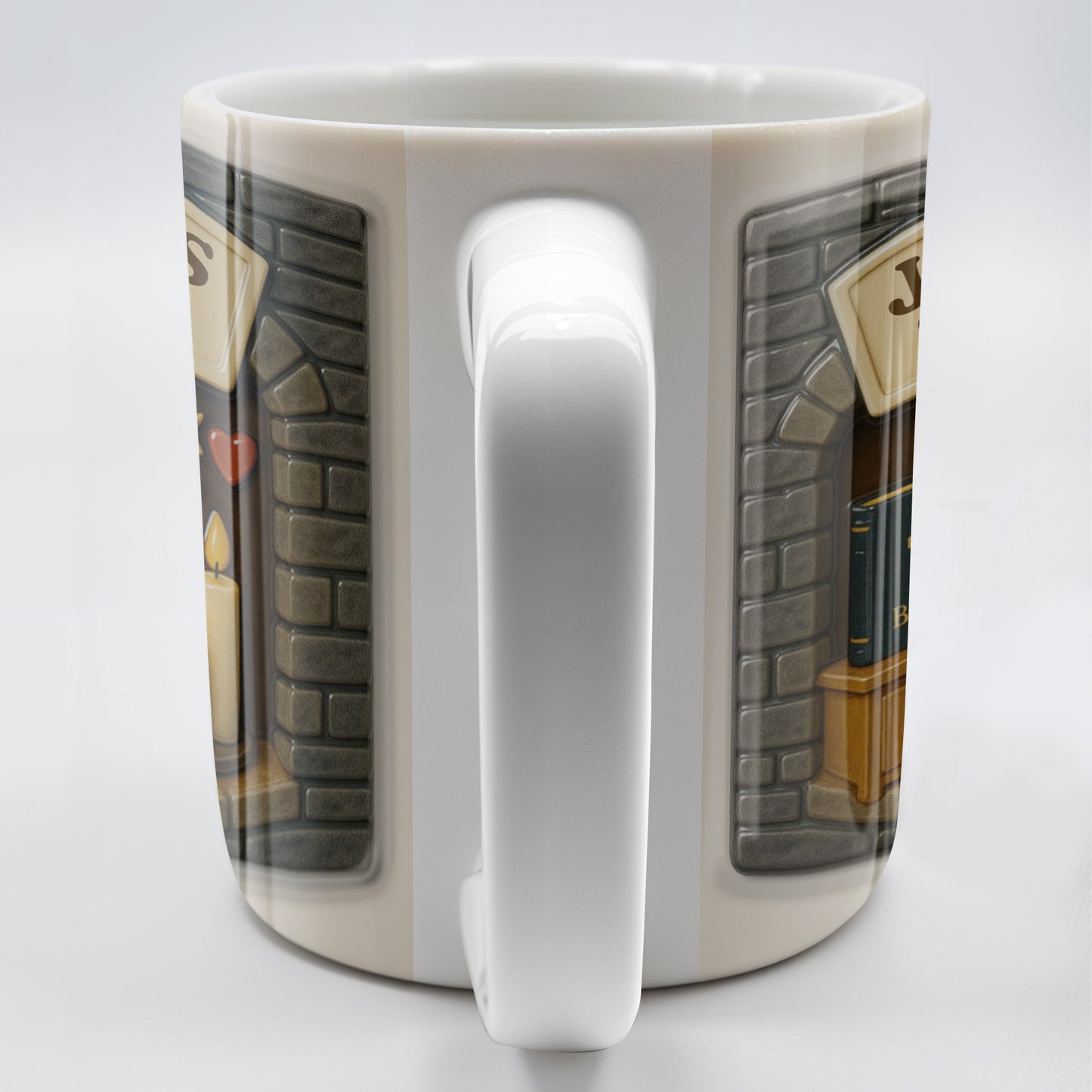 Jesus's Space, Candles, Bible, And Cross Design - Personalized Custom Coffee Mug - FTH047_MG