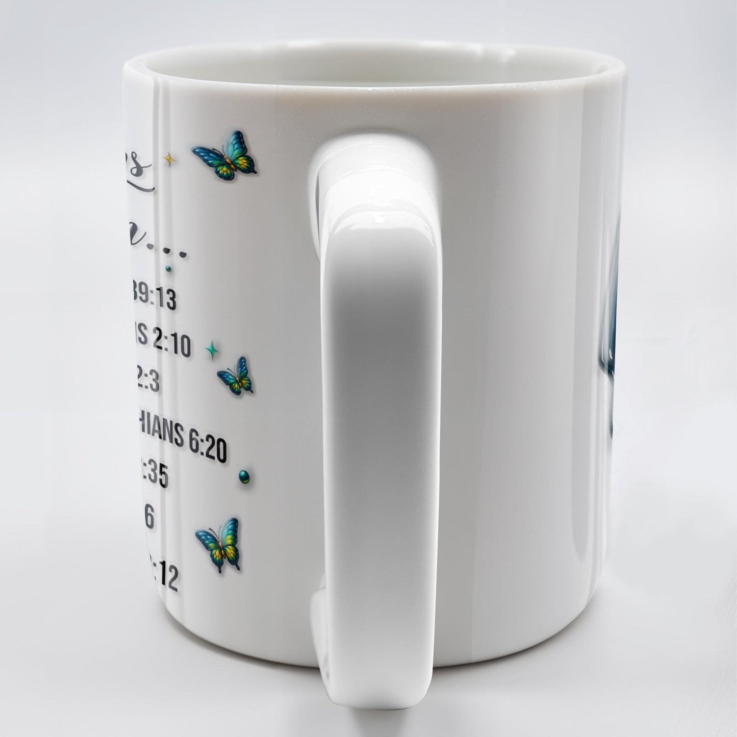 God Says I Am UNIQUE, SPECIAL, LOVELY, Angel Wing and Butterflies - Personalized Custom Coffee Mug - FTH048_MG