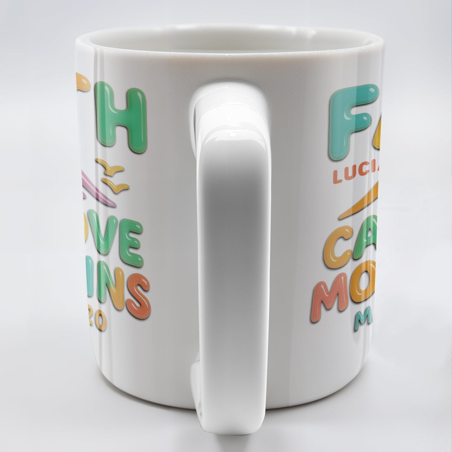 Faith Can Move Mountains, Colorful Mountain and Bird Design - Personalized Custom Coffee Mug - FTH051_MG