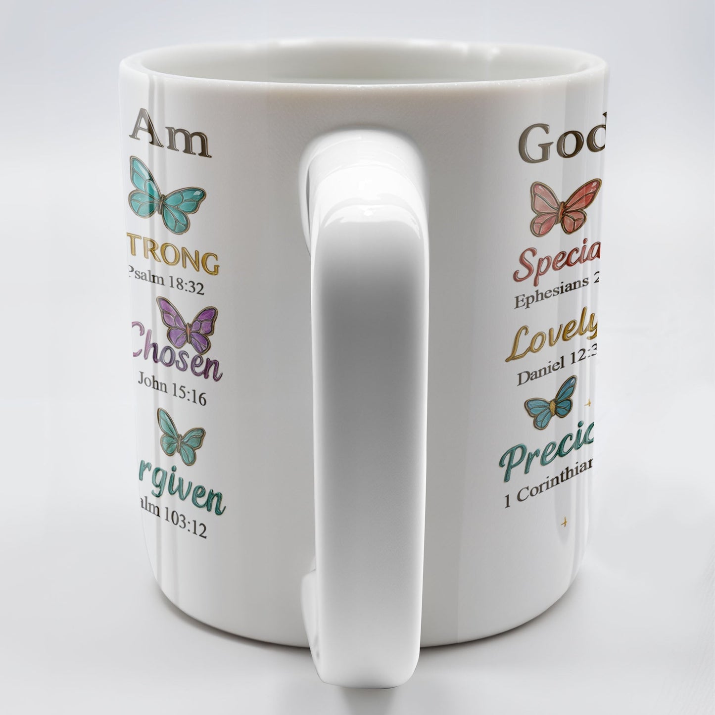 God Says I Am Special, Unique, Lovely, Butterflies and Flower - Personalized Custom Coffee Mug - FTH057_MG