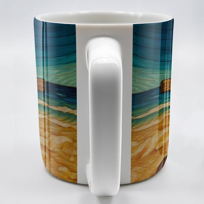 Beautifully Illustrated Cross Draped With Cloth - Personalized Custom Coffee Mug - FTH058_MG