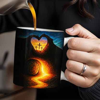 I Am The Light Of The World, Cross and Heart Coffee Mug - Personalized Custom Coffee Mug - FTH060_MG