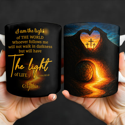 I Am The Light Of The World, Cross and Heart Coffee Mug - Personalized Custom Coffee Mug - FTH060_MG
