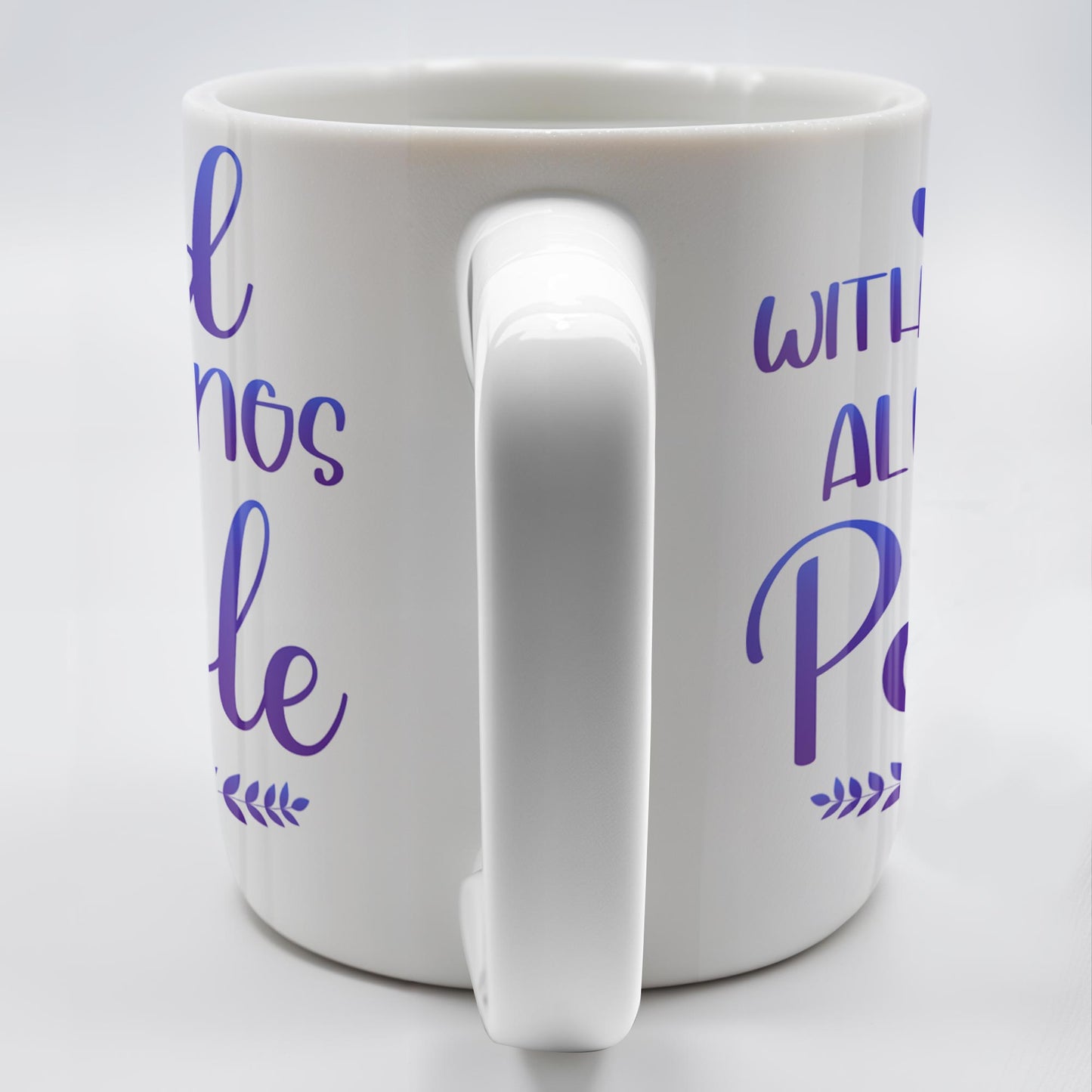 With God All Things Are Possible, Religious Quote - Personalized Custom Coffee Mug - FTH063_MG