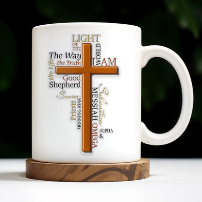Light Of The Way, The Truth, Good Shepherd, Alpha & Omega, Messiah, Cross and Religious Text - Personalized Custom Coffee Mug - FTH069_MG