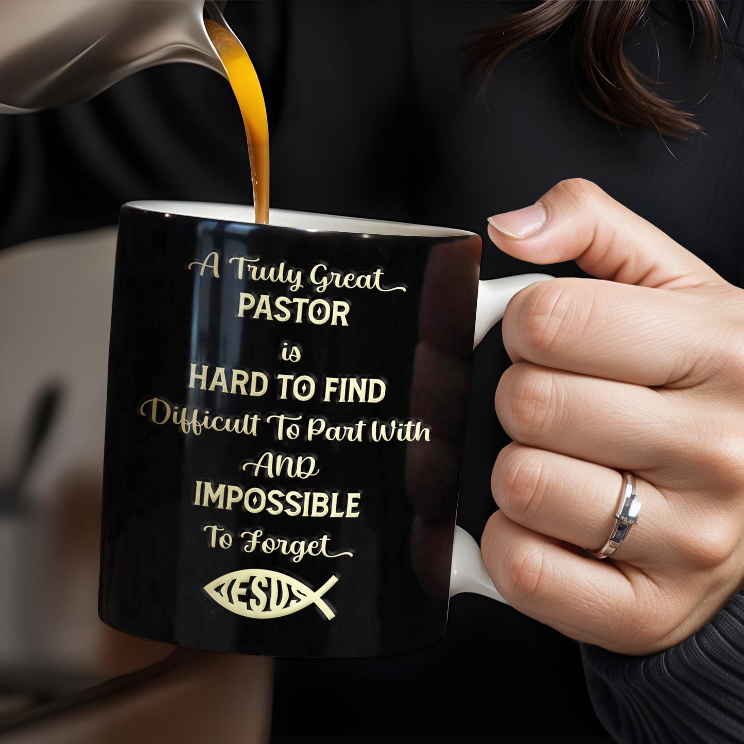A Truly Great Pastor Is Hard To Find, Cross, Holy Bible And Glasses - Personalized Custom Coffee Mug - FTH072_MG
