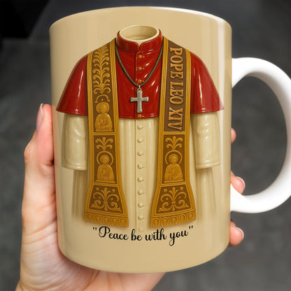 Peace Be With You, Papal Vestments and Cross - Personalized Custom Coffee Mug - FTH073_MG