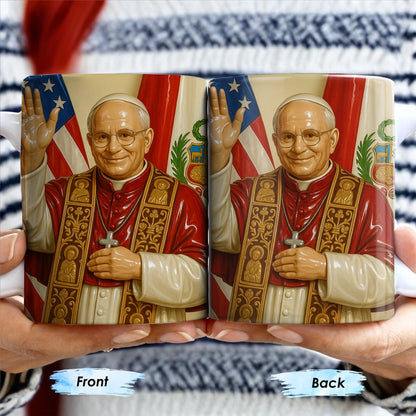 Personalized Coffee Mug With Religious Iconography And Flags - Personalized Custom Coffee Mug - FTH074_MG