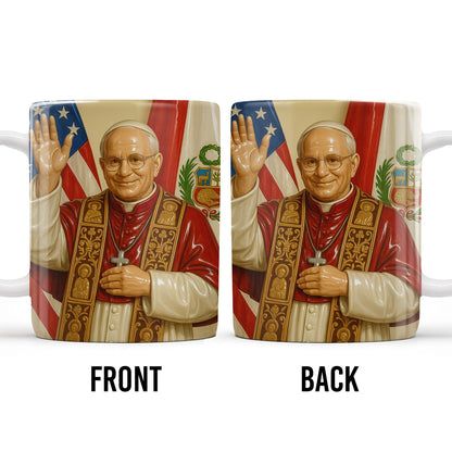 Personalized Coffee Mug With Religious Iconography And Flags - Personalized Custom Coffee Mug - FTH074_MG
