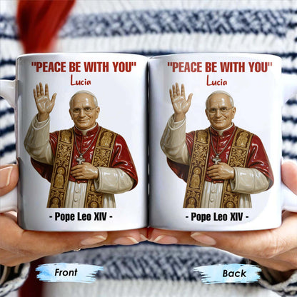 "Peace Be With You", Pope and Religious Vestments - Personalized Custom Coffee Mug - FTH075_MG
